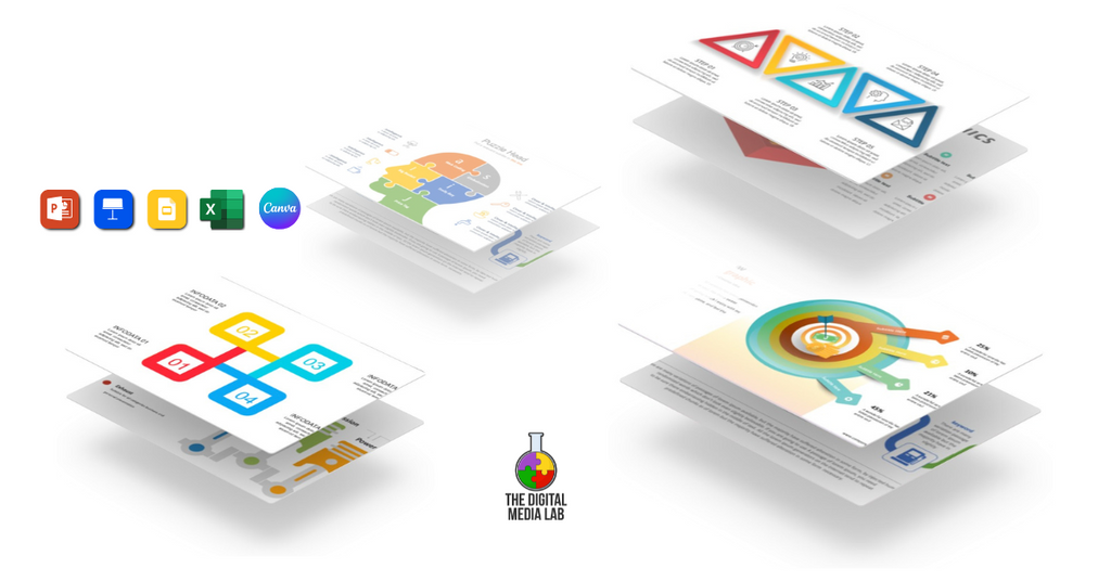 An infographic with colorful icons and charts, visually summarizing data and key points for easy understanding.